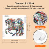 WSLWXSHM 5D Special Shape Diamond Art Kits for Beginners, Diamond Painting Kits for Adults Horse, Crystal Rhinestones Diamond Painting for Home Wall Decoration Gift 12×12inch/30×30cm, Animal WSLWXSHM
