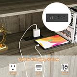 Rophefx Murphy Bed Queen with 2 Side Cabinet Storage Shelves, Queen Wall Bed Cabinet with USB Port, Wood Foldable Platform Bed Frame, Space Saving Beds, Modern Hidden Bed for Guest Room, Home, Grey Rophefx