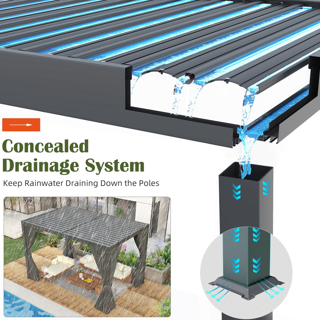 VIWAT Aluminum 10x12 FT Louvered Pergola, Outdoor Pergola with Adjustable Louvered Roof Outdoor Patio Shade Cover, Waterproof & Rustproof Aluminum Gazebo for Backyard and Garden, Gray VIWAT