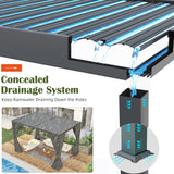 VIWAT Aluminum 10x12 FT Louvered Pergola, Outdoor Pergola with Adjustable Louvered Roof Outdoor Patio Shade Cover, Waterproof & Rustproof Aluminum Gazebo for Backyard and Garden, Gray VIWAT