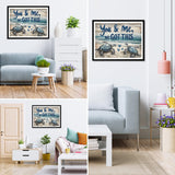 MXJSUA Two Sea Turtles DIY Diamond Painting by Number Kits for Adults, 5D Round Drill Diamond Gem Art Painting Picture Arts Kits Craft for Home Wall Decor 12x16 Inch MXJSUA