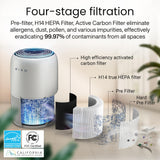 MIKO Air Purifier for Bedroom with 3-in-1 HEPA Filter & Sleep Mode, Whisper Quiet, Covers Up to 1200 ft, Smart Wi-Fi App Control - Removes Smoke, Allergens, Pets Hair, Dust, Odors, Pollutants MIKO