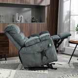 JUUXO 3-Motor Lift Chair with Adjustable Seat Height Zero Gravity Lay Flat Recliner with Heat Massage, Big Man Lift Recliners 400 lbs for Elderly Storage Cup Holders, Tall Man Recliner JUUXO