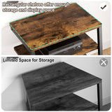 armocity 4-Tier AV Media Stand with Power Strips, Corner TV Stand with LED Lights, Rack Audio Tower with Adjustable Shelves, Corner Entertainment Center, 30'', Rustic Brown armocity