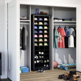 Prepac Elegant Black Shoe Storage Cabinet, Space-Saving Solution with Cubbies for 36 Pairs, 13"D x 23.5" W x 72.5" H Prepac