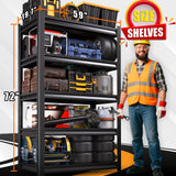 72"/59"W Garage Shelving Heavy Duty, 3000LBS Garage Storage Shelves, Adjustable Metal Shelving Unit, Easy Assembly Utility Storage Rack Shelf for Basement, Warehouse, Pantry (72"H*59"W*20"D) TXTDPL