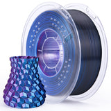 ELEGOO Silk PLA Filament Triple Colors Blue Purple Black, Shiny Tri-Color 3D Printer Filament 1.75mm Dimensional Accuracy +/- 0.05mm, 1kg Spool(2.2lbs) for Most FDM 3D Printers ELEGOO