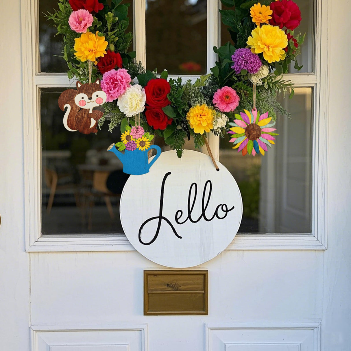 BENIMUS 54 Pcs Wooden Spring Ornaments to Paint, DIY Unfinished Wood Slices Flower Cutouts Butterfly Ornament for Art Crafts with 9 Styles, DIY Wooden Ornaments Hanging Decorations Kit BENIMUS