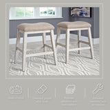 Signature Design by Ashley Skempton Modern 24" Counter Height Upholstered Barstool, 2 Count, Whitewash Signature Design by Ashley