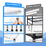 YSSOA Heavy Duty Shelving Unit, Wire Metal Stackable Storage, 1-Tier Shelf, Chrome, 15" W x 13.8" D x 15" H YSSOA