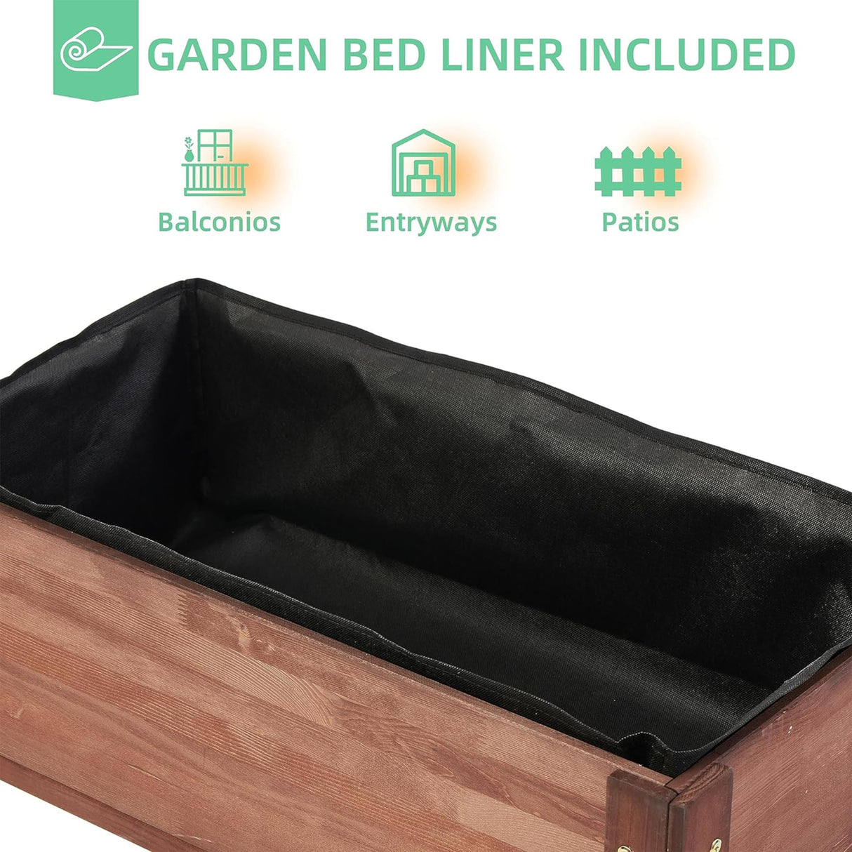 31x31x16 inch Raised Garden Bed with Legs, Elevated Wooden Planter Box for Outdoor Plants Flowers Fruits Vegetable Herb Growing Mederla