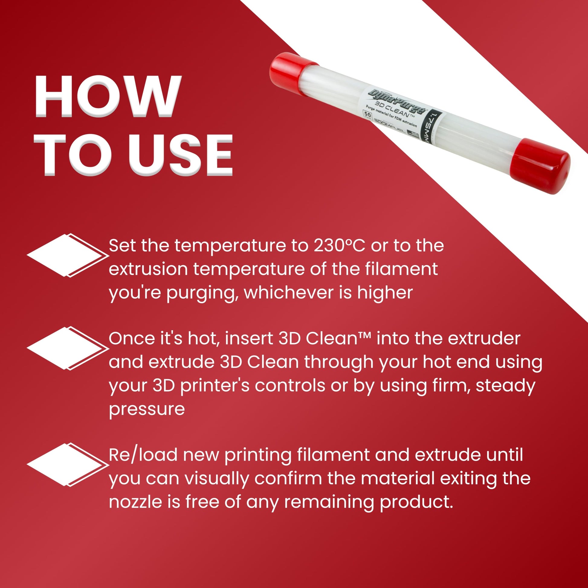 3D Fuel 3D Clean Printer Nozzle Cleaning Filament, Made in USA | 50 Sticks 1.75mm +/- 0.03mm - WoodArtSupply