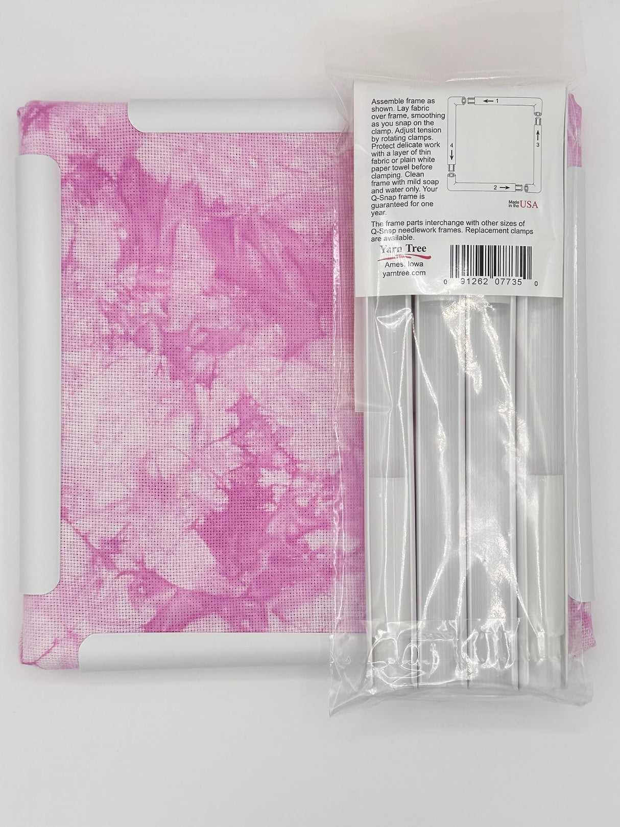 Q Snap Embroidery Frame Needlework Bundle - 11x11 inch Q-Snap Frame and 14 inch Extension Kit Set with Hand-Dyed Aida 16 Count Cross Stitch Fabric by VolcanoStitching VolcanoStitching