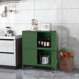 Bevivog Green Metal Locker Cabinet with 4 Doors, Metal Accent Cabinets Home Office Storage Lockers Sideboard for Kitchen Living Room Hallway Entryway Bevivog
