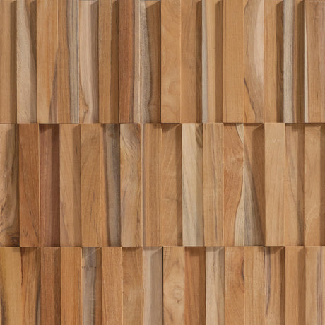 Wall!Supply 3D Wall Panels – Reclaimed Vertical Asian Teak Wood – Home Decor Wallpaper Alternative for Living Room, Bedroom & Office – Easy DIY Installation – 16 Pack, Covers 11.15 Sq Ft Wall!Supply