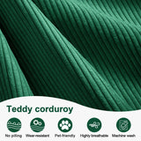 Carzzi-Life 79" Convertible Sofa Bed with Pillows, Corduroy Folding Sleeper Sofa with Fixed-Shape Frame, Boneless Couch for Living Room Bedroom, Floor Sofa Lounge No Assembly Required (Green) Carzzi-Life