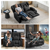 Loveseat Recliner Sofa,RV Couch 6'' Wall Hugger Recliners for Small Spaces,Faux Leather Reclining Loveseat Sofa Recliner with Cup Holders/Lumbar Pillows,RV Furniture (Black, Loveseat) Generic