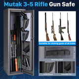 Mutak 4-5 Biometric Gun Safe for Rifle and Pistols, Long Gun Safe for Rifle Shotgun for Home, Quick Access 4-5 Gun Storage Cabinet with Handgun Pouch, Silent Mode (No Assembly Required) Mutak