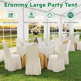 EROMMY 13x26ft Outdoor Party Tent, Heavy Duty Wedding Canopy with 8 Removable Sidewalls, 2 Roll-up Doors & 2 Storage Bags, Gazebo Shelter Tent for Party Event Commercials, White EROMMY