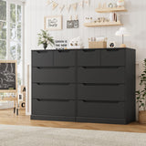 HOSTACK Modern 5 Drawer Dresser for Bedroom, Chest of Drawers with Storage, Wood Storage Chest Organizers with Cut-Out Handles, Accent Storage Cabinet for Living Room, Entryway, Hallway, Black HOSTACK