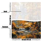 shinefly Paint by Numbers for Adults Beginners Home Acrylic Paint by Numbers Kits for Kids on Canvas 16x20 inch, Autumn Forest House shinefly