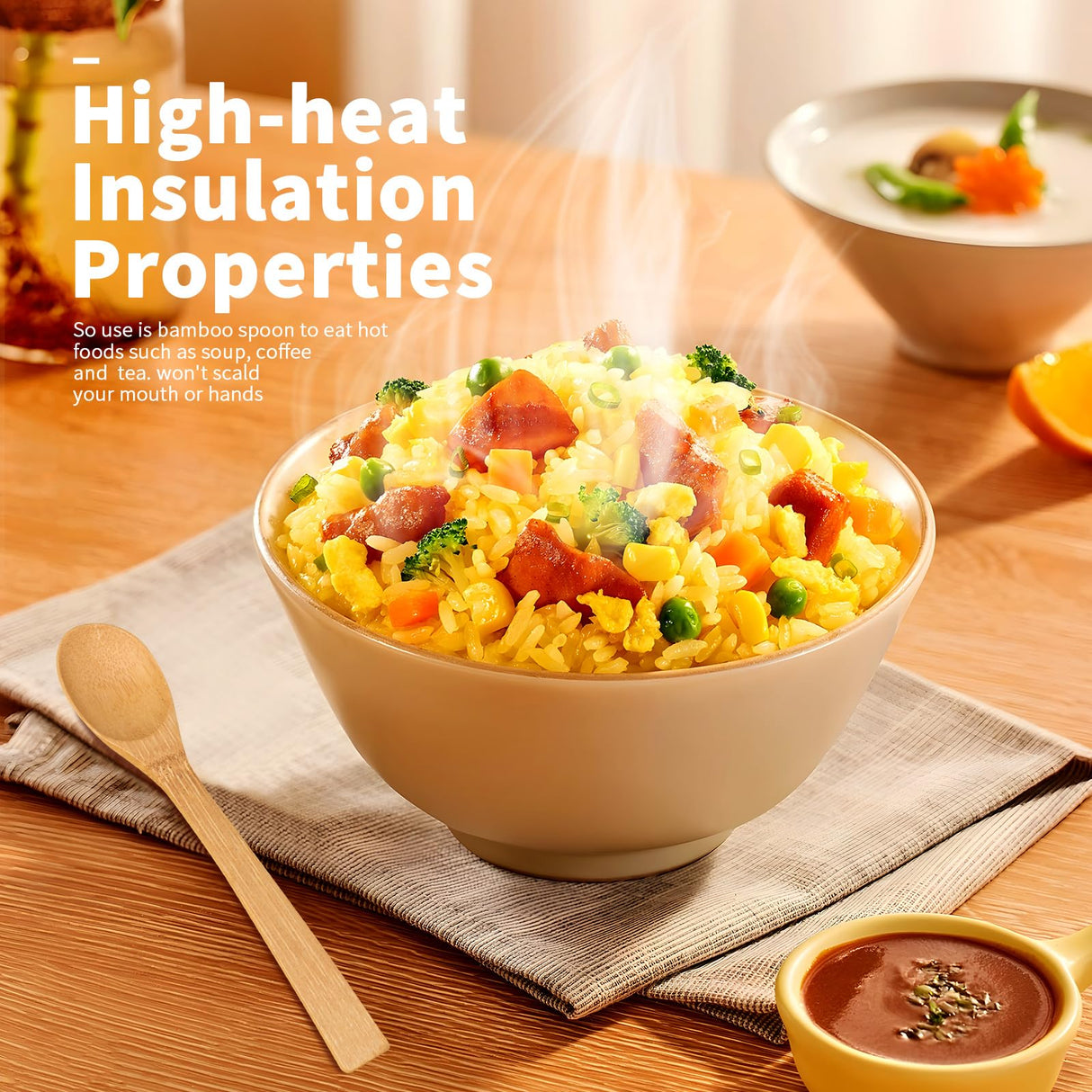 6.3 Inch Bamboo Spoons, Small Wooden Eating Spoons, Tiny Wood Honey Teaspoon for Coffee and Tea, Little Wooden Spoons For Daily Use (3 PCS) aerzip