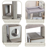 TRIXIE Mali 34-in Cat Tree, Modern Wood Cat Tower, Sisal Scratching Posts & Pads, 2 Condos, Sisal Ramp, Cozy Bed TRIXIE