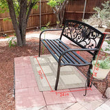 Garden Bench Outdoor Bench Patio Bench for Outdoors Metal Porch Clearance Work Entryway Steel Frame Furniture for Yard FDW