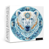 Mandala Polar Bear Puzzle for Adults 1000 Piece, Round Animal Shaped Jigsaw Puzzle, Nature Puzzles of Wildlife BBOLDIN