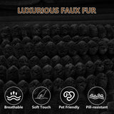 GNIXUU 133.5" Black Corduroy Boneless Sectional Couches for Living Room, Oversized Memory Foam U Shaped Cloud Modular Sectional Sofa with Deep Seat, Cup Holders & Storage Pocket, No Assembly Required GNIXUU