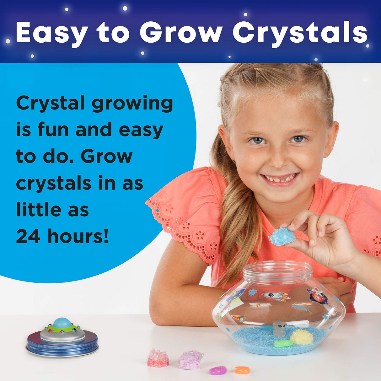 Creativity for Kids Crystal Space Terrarium Kit - Crystal Growing Kit for Kids - DIY STEM Science Kit for Boys and Girls Creativity for Kids