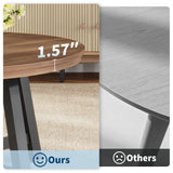 GarveeHome Round Coffee Table 36" Center Table,Large Coffee Table Industrial Accent Tables with Adjustable Feet, Living Room Tables with Thickened Legs and Designed Wood Grain, Easy Assemble GarveeHome