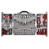 CARTMAN 205 Piece Ratchet Wrench Tool Set,1/4" & 3/8" & 1/2" Drive with SAE/Metric Sockets Kit in Plastic Toolbox CARTMAN