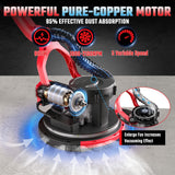 Drywall Sander, Electric Drywall Sander with Vacuum Dust Collection 7.33-Amp 880W, Floor Sanders 5 Variable Speed 1000-2100RPM with LED Light, 18Pcs Sanding Discs & 2Pcs Grid Sandpaper, Dust Mask—Red Revvstark