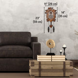 TIMEGEAR Cuckoo Clock with Night Mode, Hand Carved Decorations and Swinging Pendulum (Brown) TIMEGEAR