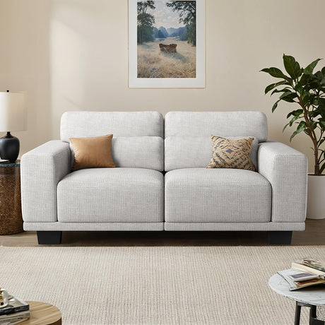 Pipishell Loveseat Couches for Living Room, 65" Modern Couch with Deep Seats and Wide Armrests, Comfortable Love Seat Sofa with Sturdy Frame, Easy to Clean with Removable Covers,Grey Pipishell