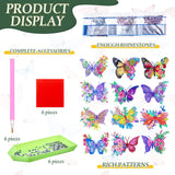 Qilery 12 Pcs Large Butterfly Diamond Painting Giant Butterfly Stained Glass Window Clings Painting Kits Stained Glass Diamond Painting Kit DIY Art Accessories for Adult Home Decor Qilery