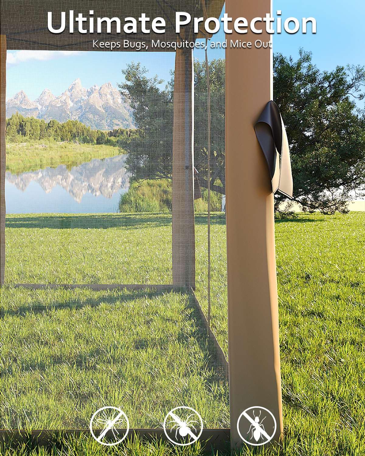 Garveelife 11x11 Pop Up Gazebo Tent with Mosquito Netting, Outdoor Canopy Shelter Easy Setup, Water & UV Resistant - Khaki Garveelife