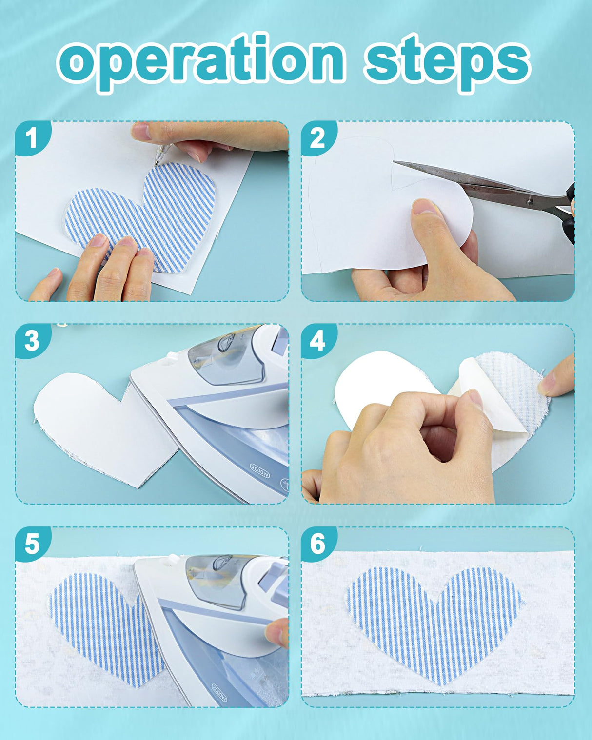 PLANTIONAL Double Sided Iron On Adhesive Film: 11.8 inch x 10 Yards Medium Weight Double-Sided Press-on Patch Heat Melt Fabric Glue Sheet Permanent Fusible Adhesive PLANTIONAL