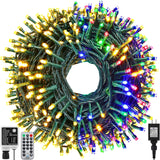 QUWIN Outdoor Christmas String Lights, 180Ft 500 LED UL Certified 11 Lighting Modes, Indoor & Outside Christmas Tree Lights for Christmas Tree, Patio, Holidays, Party ﻿ QUWIN