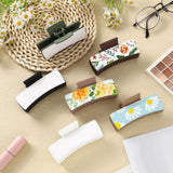 Yuxung 12 Pcs Hair Claw Clips Cover Sublimation Blanks with 6 Pcs Hair Claw Clips Sublimation Hair Claw Clips Cover Blanks 4" 4.1" 4.2", PU Leather for Hair Clips and Claw Clips (Neutral Color) Yuxung