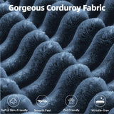 ComeWay 78" Oversized Double Lounge Chaise, Fluffy Upholstered Boneless Cloud Couch No Assembly Required with 4 Pillows, Modern Corduroy Loveseat Sleeper Sofa for Living Room Bedroom Reading, Blue ComeWay