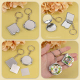 Framendino, 6 Pack Sublimation Compact Mirror Blanks Pocket Folding Mirror Keychain Double Sided for Purse Square Round Framendino