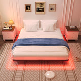 Awesofurni Floating Bed Frame King Size, King Bed Frame with Smart LED Lights, Heavy Duty Modern Metal Platform Bed No Box Spring Needed - Easy Assembly and Noise Free Awesofurni