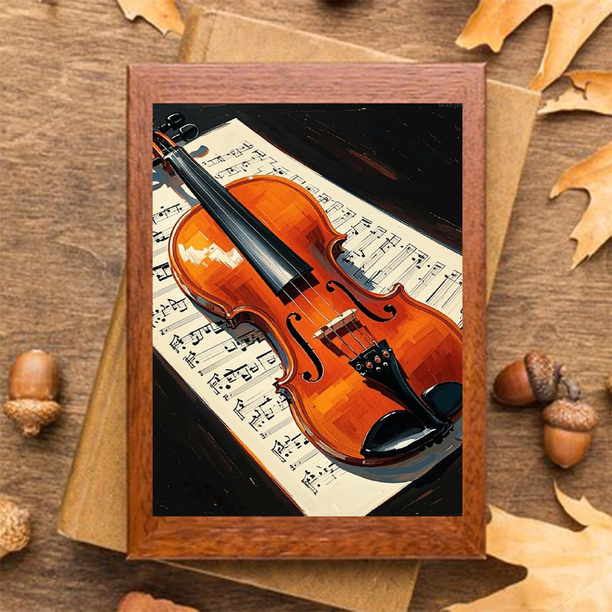 MOER SKY Violin Sheet Music Diamond Painting Kit 12x16 inch DIY Canvas Art Decor with Drill Pen, Sparkling Wall Craft for Home Decor, Birthdays, Christmas MOER SKY