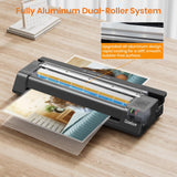 Gasbye Laminator Machine, 13-Inch Thermal Laminator with Steel Paper Cutter, 13 Laminating Pouches, Corner Rounder, Jam Release Button for Home, Office, School, Teachers, Personal Use, Black Gasbye