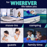 EnerPlex Queen Air Mattress with Built-in Pump - 16 Inch Double Height Inflatable Mattress for Camping, Home & Portable Travel - Durable Blow Up Bed with Dual Pump - Easy to Inflate/Quick Set Up﻿ EnerPlex