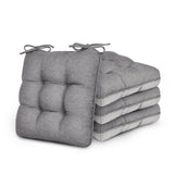 Love's cabin Memory Foam Chair Cushions Set of 4, Outdoor/Indoor Chair Pads for Dining Chairs 4 Pack, Seat Cushions for Kitchen, Dining Room, Office, Patio Chairs, 15.5"x15.5"x3.5" Grey Love's cabin