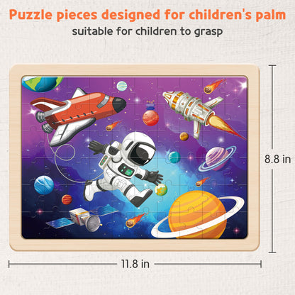 SYNARRY Wooden Puzzles for Kids Ages 4-6, 6 Packs 60 PCs Jigsaw Puzzles Preschool Educational Toys Gifts for Children Ages 4-8, Kids Puzzles for 4+ Year Olds Boys Girls, Wood Puzzles Ages 3 4 5 6 7 8