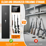 8-12 Fingerprint Gun Safe for Rifles and Pistols,Gun Safes for Rifle and Password Lock, No Assembly Required Quick Access Biometric Gun Cabinet,Dual Alarm & Mute Mode Switching HEANVO